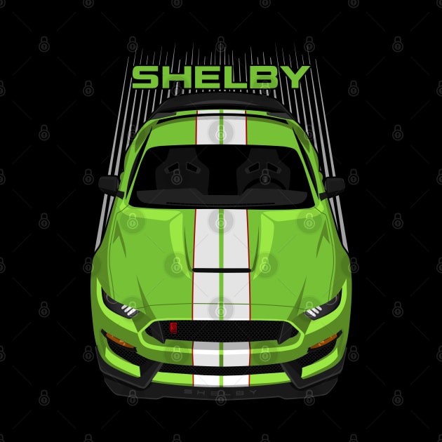 Ford Mustang Shelby GT350R 2015 - 2020 - Grabber Lime - White Stripes by V8social