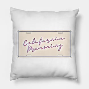 California Dreaming License Plate Pillow