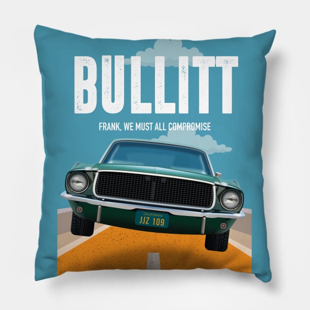 Bullitt - Alternative Movie Poster Pillow by MoviePosterBoy