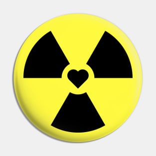 Radioactive Sign Radiation Symbol Nuclear Hazard Heart Pin