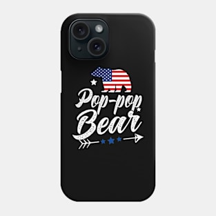 Pop-Pop Bear Patriotic Flag Matching 4th Of July Phone Case