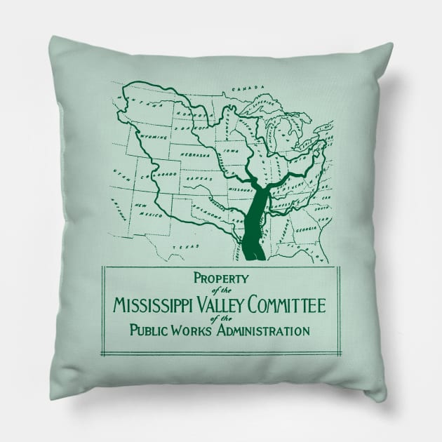 1933 Mississippi Valley Committee Pillow by historicimage