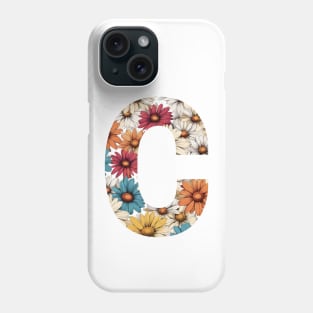 Letter C with a flower pattern Phone Case