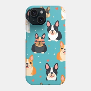 Cute cartoon French bulldog pattern 03 Phone Case