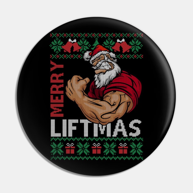 Merry Liftmas Ugly Christmas Gym Workout Gift Mens 3 Pin by SloanCainm9cmi