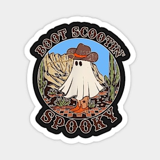 Copy of Vintage boot scoot spooky cowboy ghost groovy retro halloween Magnet