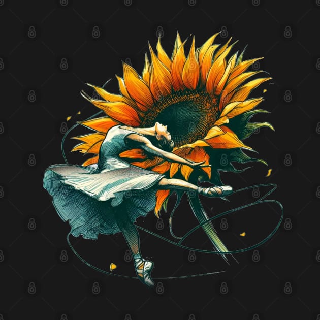 Sunflower Ballet Dancer Fantasy by DarkWave