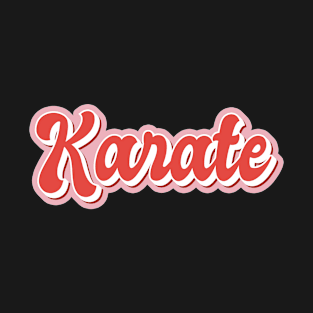 Karate Retro Vintage Aesthetic Pink Red Word 80s 90s Pin up Girl Groovy T-Shirt