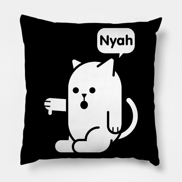 Cat Of Disapproval Nyah Kitty Pillow by BlackRavenOath