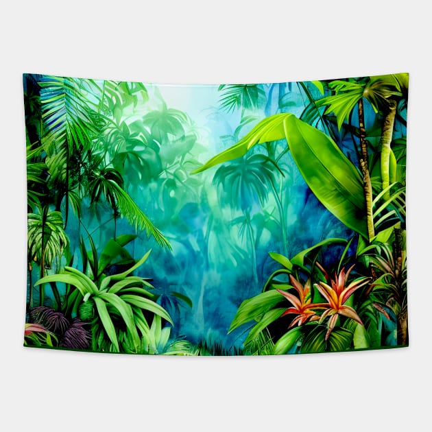 Mystère Forêt Tropicale Tapestry by Vamamoi Créations