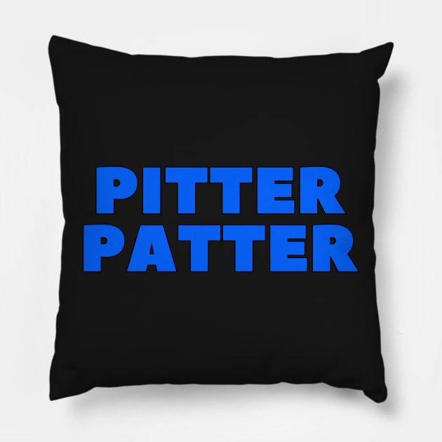 PITTER PATTER Pillow by HOCKEYBUBBLE