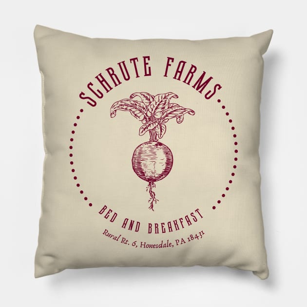 Schrute Farms Pillow by ScintillaDesiderata 