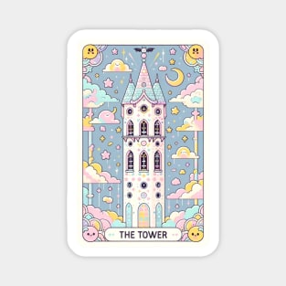 The Tower Tarot Card Cute Kawaii Pastel Goth Magnet