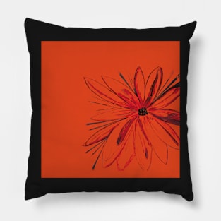 Original Acrylic Painting, Whimsical Flower Pillow