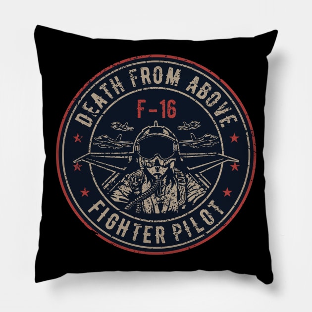 F-16 Fighter Pilot Death From Above Pillow by Mandra