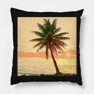 Palm Tree at Sunrise Pillow