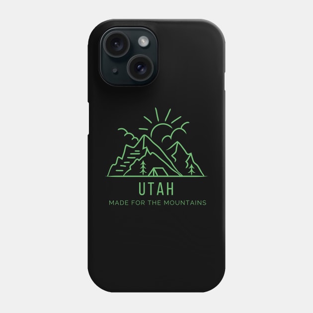 Utah snowboarding - Utah Camping Phone Case by UbunTo