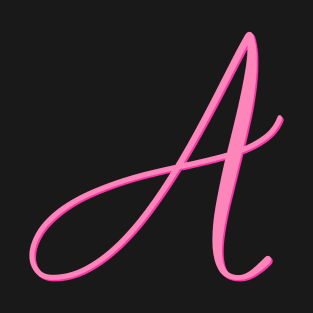 Letter A Hot Pink Initial T-Shirt