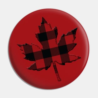 Buffalo Plaid Leaf Pin