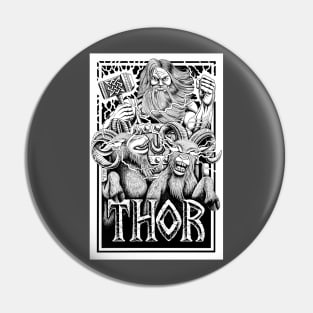 Thor - the god of thunder – black and white Pin