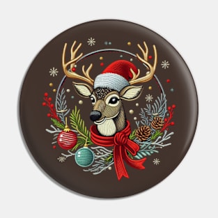 Christmas Reindeer embroidery style 02 Pin