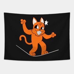 Cat Slacklining Tapestry