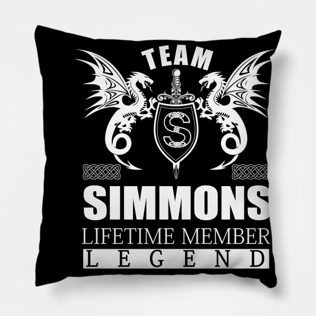 Team SIMMONS Lifetime Member Legend Pillow by MildaRuferps