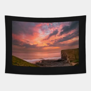 Sunset at Nash Point, Glamorgan Heritage Coast, Wales Tapestry