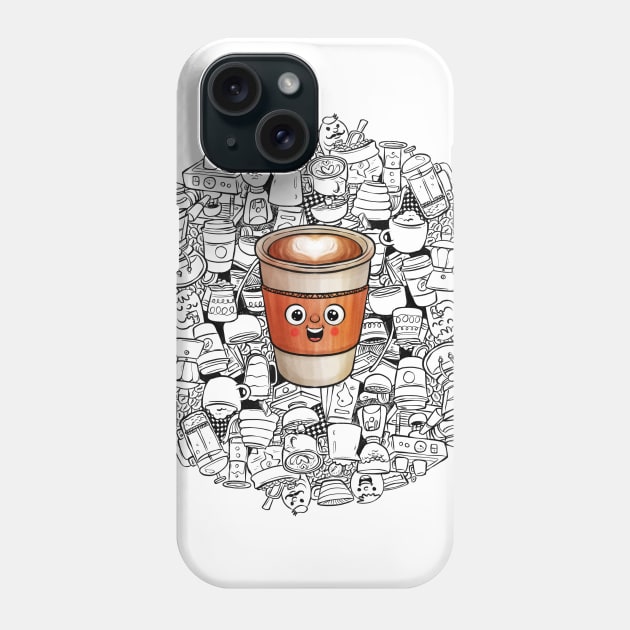 Coffee Doodle Phone Case by salihgonenli