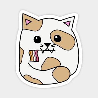 lesbian pride flag cat Magnet