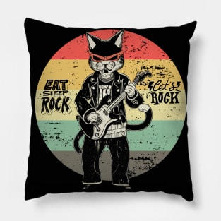 Rock and Roll Cat Guitarist Pillow