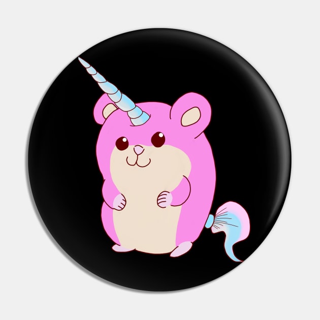 Jester's Unicorn Hamster Pin by Rendi_the_Graye