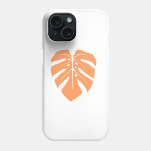 Peach Monstera Leaf Phone Case