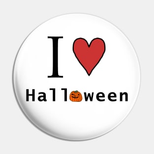 I Love Halloween Horror and Pumpkin Pin