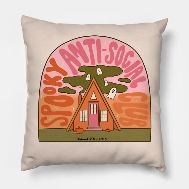 Spooky Anti-Social Club Pillow by Doodle by Meg