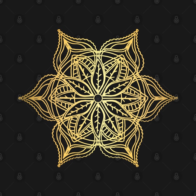 Gold Meditation Mandala by sarahwainwright