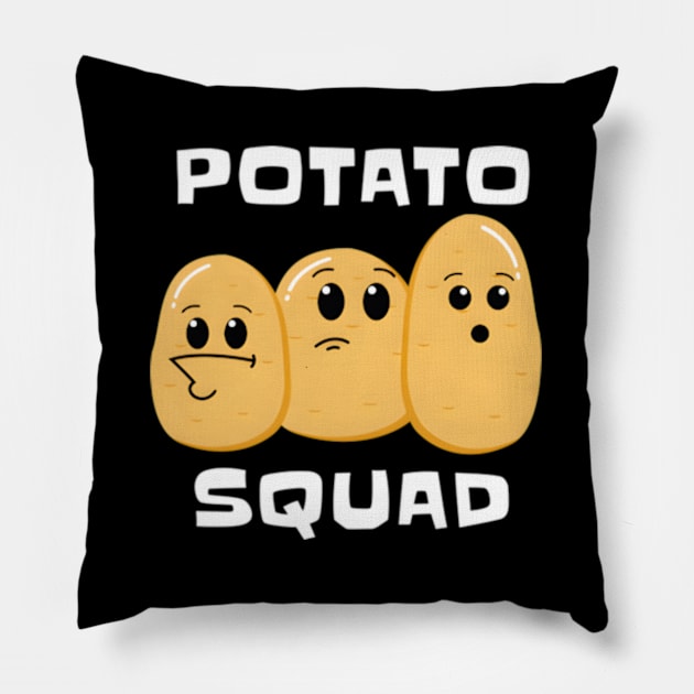 Potato Squad Gang Tater Tayto Pillow by jasper-cambridge