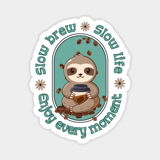 Cute sloth drinking coffee Magnet