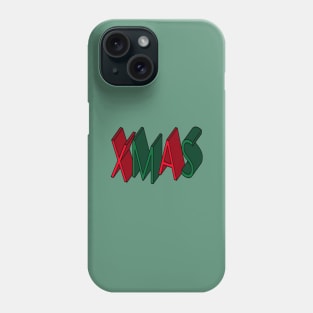 Xmas, Red and Green Word Art Phone Case