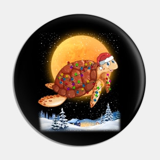 Sea Turtle Lover Christmas Shining Like A Santa Animal Lover Pin