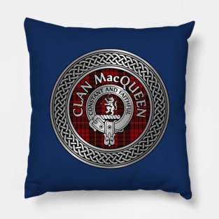 Clan MacQueen Crest & Tartan Knot Pillow