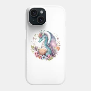 Cute Spring Flower Dragon Watercolor Phone Case