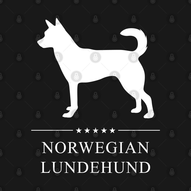 Norwegian Lundehund Dog White Silhouette by millersye