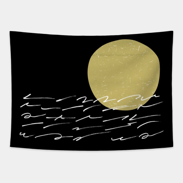 Abstract sunset sunrise gold white Tapestry by ninoladesign