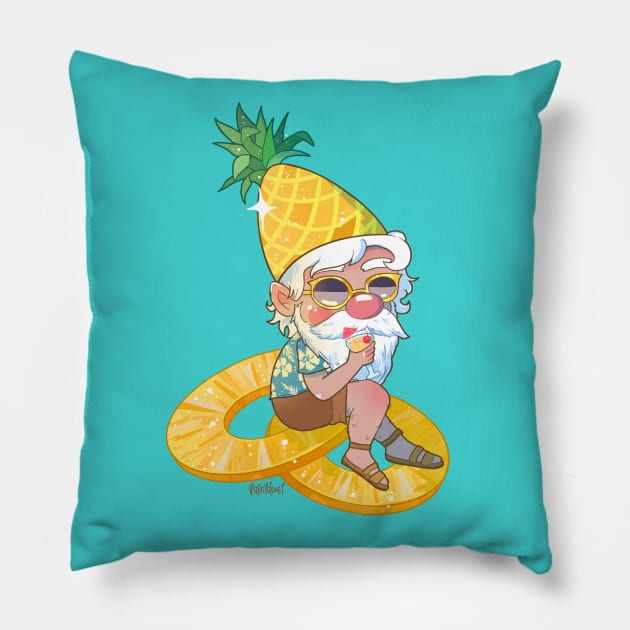 Pineapple Gnome Pillow by paintdust