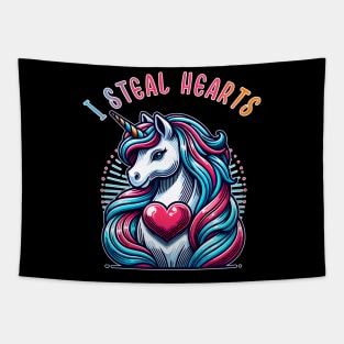 Unicorn Valentines Day Unicorn Heart unicorn lover Tapestry