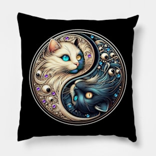 Yin Yang Cats Pillow