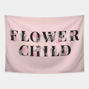 Pink Flower Child Tapestry