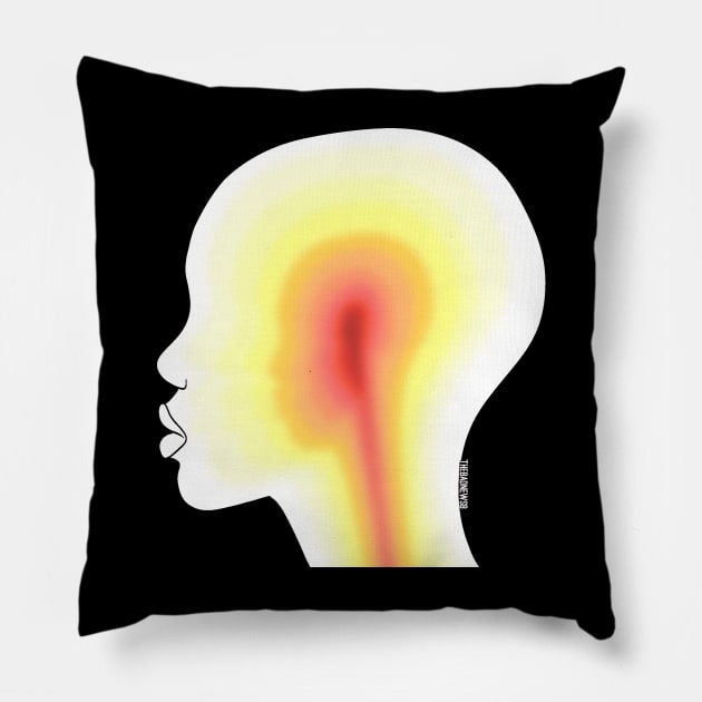 Headspace Aura Yellow Pillow by TheBadNewsB