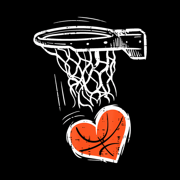 Valentines Day Basketball Heart  Girls Kids Toddler by Aleem James